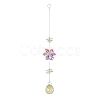 Glass Flower Hanging Suncatchers HJEW-P018-E02-3