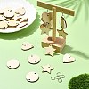 180Pcs 3 Styles Undyed Unfinished Wood Links WOOD-CJ0002-24-6