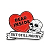 Skull with Heart Halloween Enamel Pin JEWB-G014-D03-1