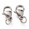 Tarnish Resistant 304 Stainless Steel Lobster Claw Clasps X-STAS-G240-01D-P-2