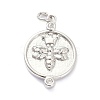 Brass Micro Pave Clear Cubic Zirconia Pendants ZIRC-L091-082P-1