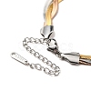 304 Stainless Steel Interlocking Herringbone Chain Bracelet for Men Women BJEW-H554-01-3