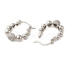 Brass Micro Pave Clear Cubic Zirconia Hoop Earrings EJEW-G399-02P-2