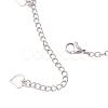 Natural Black Agate(Dyed & Heated) & Natural Pearl & 304 Stainless Steel Heart Tassel Curb Chain Necklaces NJEW-JN05342-5