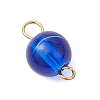Drawbench Transparent Glass Round Connector Charms PALLOY-JF03321-4