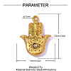 304 Stainless Steel Rhinestone Pendants STAS-OY016-42G-2