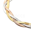 304 Stainless Steel Interlocking Herringbone Chain Bracelet for Men Women BJEW-H554-01-2