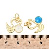 Brass Pave Synthetic Opal Swan Pendants KK-I723-07G-3