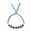 3Pcs 3 Styles 6mm Round Dyed Natural Lapis Lazuli & Yellow Jade & Black Onyx Bead Slider Bracelet Sets BJEW-MZ00062-3