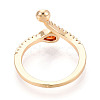 Teardrop Brass Micro Pave Cubic Zirconia Cup Peg Ring Settings KK-T076-08G-3