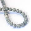 Frosted Natural Polychrome Jasper/Picasso Stone/Picasso Jasper Beads Strands X-G-E334-6mm-24-3