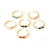 Horse Eye Golden Enamel Rings for Women KK-G404-16-1