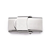Non-Tarnish Smooth Surface 201 Stainless Steel Watch Band Clasps X-STAS-R063-61-1