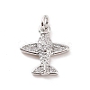 Brass Micro Pave Cubic Zirconia Charms KK-C012-42P-1