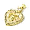 Mother's Day Brass Micro Pave Clear Cubic Zirconia Pendants KK-H472-13G-08-2