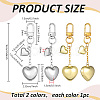 2Pcs 2 Colors Brass Heart Pendant Decorations HJEW-PH02507-2