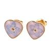 Heart Epoxy Resin Stud Earrings EJEW-P339-01G-2