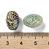 Golden Metal Enlaced Opaque Acrylic Beads OACR-H040-07-3
