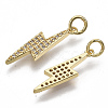 Brass Micro Pave Cubic Zirconia Pendants X-KK-N227-11G-1