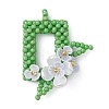 Beaded Rectangle with Flower Charms PALLOY-MZ01144-03-1