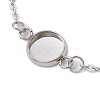 304 Stainless Steel Round Cabochon Setting Bracelets BJEW-JB11092-02-3