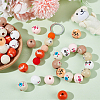 90Pcs 9 Colors Wood European Style Beeds WOOD-OC0003-74-5