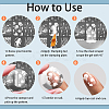 Stainless Steel DIY Nail Art Templates MRMJ-WH0092-120-3