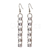 Word Ivrhes Long Brass Dangle Earrings for Women EJEW-JE04753-4