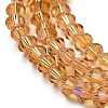 Transparent Electroplate Glass Beads Strands GLAA-F029-3mm-D18-3