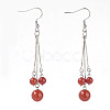Natural Carnelian Dangle Earrings EJEW-JE02813-02-1
