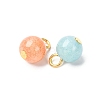 Opaque Crackle Glass Pendants PALLOY-JF02851-2