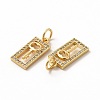 Rack Plating Brass Micro Pave Cubic Zirconia Charms ZIRC-M120-11G-2