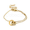 Roman Numerals Stainless Steel Link Bracelets BJEW-L689-01G-1