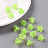 Green Frosted Transparent Acrylic Flower Beads X-PLF018-05-7