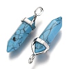 Dyed Synthetic Turquoise Pointed Pendants G-F295-03B-2