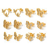Light Gold Brass Micro Pave Cubic Zirconia Stud Earrings for Women EJEW-E295-35KCG-1