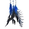 Iron Woven Web/Net with Feather Pendant Decorations LS-AJEW-P097-09-3