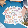 8 Sheets 8 Style Love and Peace Theme Paper Body Art Tattoos Stickers DIY-CP0007-55-5