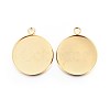 Rack Plating 304 Stainless Steel Pendant Cabochon Settings STAS-F191-14G-H-1
