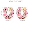 Enamel Striped Thick Hoop Earrings JE1110H-2