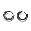 304 Stainless Steel Huggie Hoop Earrings EJEW-F111B-16mm-B-1