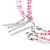 4Pcs 4 Style Smiling Face Flower Acrylic & Glass Seed Beaded Necklaces Set for Women NJEW-JN04015-6