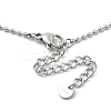 304 Stainless Steel Cubic Zirconia Teardrop & Flat Round Bib Ball Chain Necklaces for Women NJEW-F328-11P-08-3