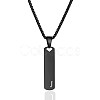 304 Stainless Steel Rectangle with Letter Pendant Box Chain Necklaces FS-WGD7C78-36-1