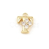 Brass Micro Pave Clear Cubic Zirconia Charms KK-Z151-18G-T-1