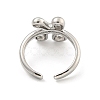 Brass Letter Open Cuff Rings for Women RJEW-G313-01K-P-3