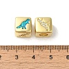 Rack Plating Brass Micro Pave Cubic Zirconia Beads KK-P268-01G-10-2