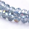 Half Plated Faceted Rondelle Electroplate Glass Beads Strands X-EGLA-D020-3x2mm-18-3