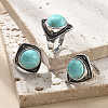 Synthetic Turquoise Adjustable Rings G-P560-03AS-19-1