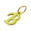 Ion Plating(IP) 304 Stainless Steel Enamel Alphabet Charms STAS-F308-02G-B-2